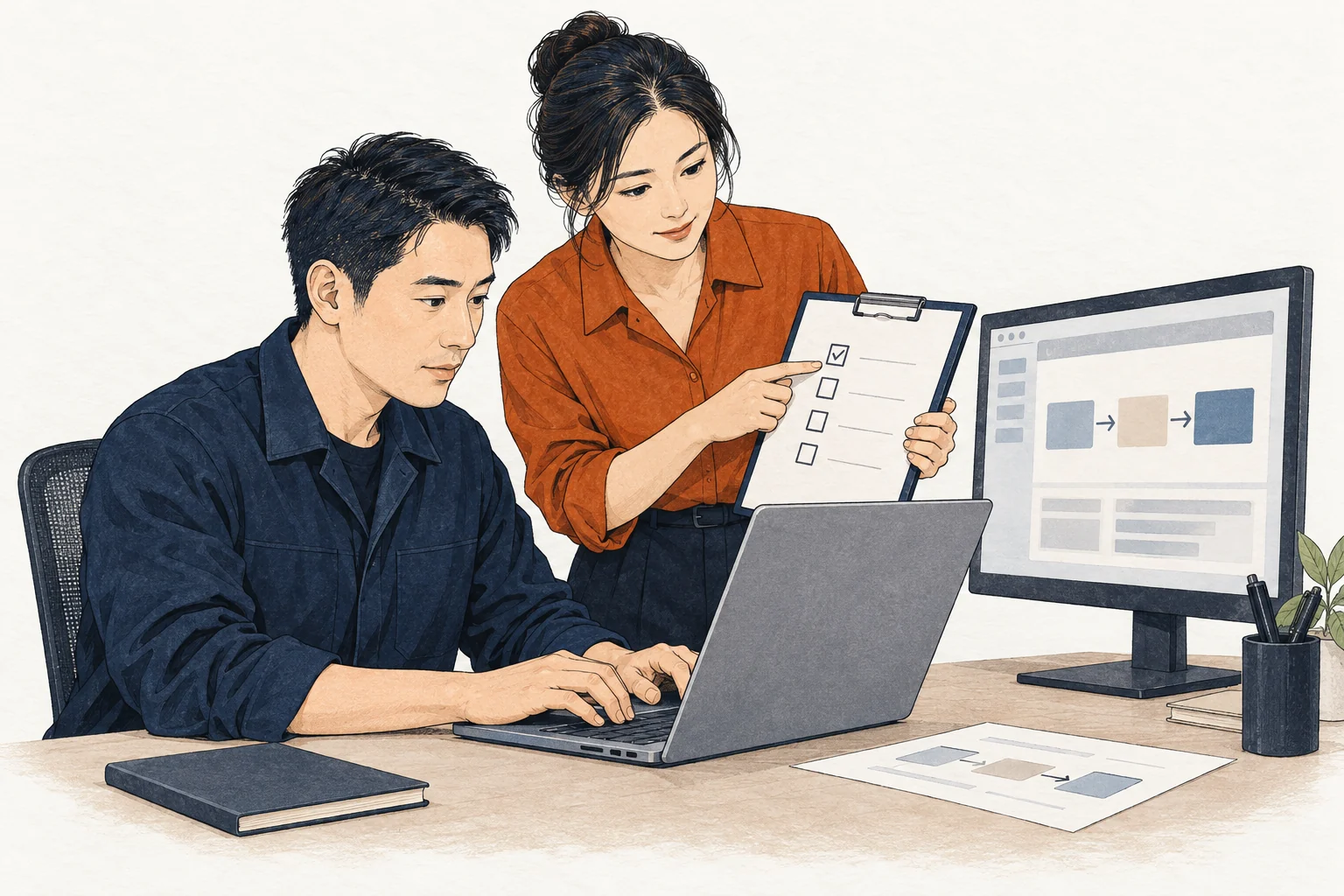 项目合作交付的编辑插画